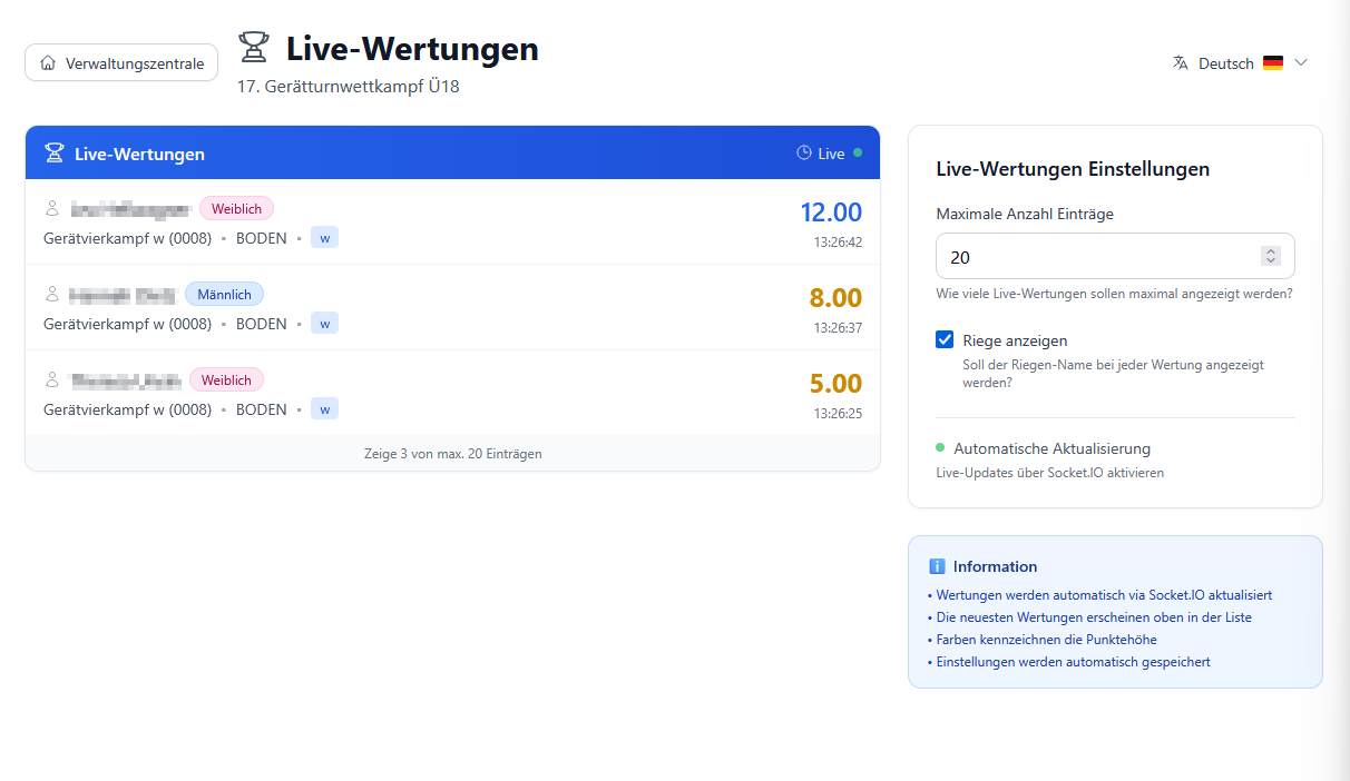 Live-Ergebnisse